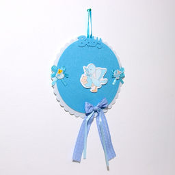Украшение на гендер пати «Подвеска Аист с мальчиком», 27×27×46 см, голубое