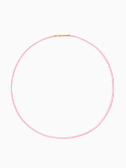 Шнурок вощеный, 40 см, d=2 мм, винтовой замок, нейлон, розовый с золотом