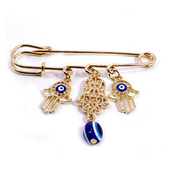 Булавка ладонь Фатимы и глазки 6х5см сильнейший оберег от всех видов порчи и сглаза