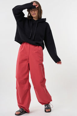 Джемпер укороченный из хлопка меланж черный