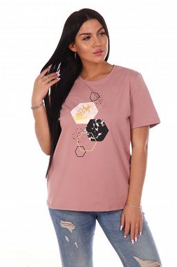 РАСПРОДАЖА Футболка промо 718/пудровый шестигранник - Ihomelux фото 4