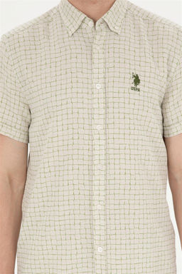 Мужская зеленая рубашка с коротким рукавом Неожиданная скидка в корзине - U.s. polo assn фото 6