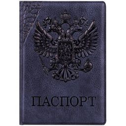 Обложка "Паспорт" OfficeSpace (311118) иск. кожа, тиснение "герб", черная