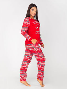 Пижама женская кулирка с брюками "ЛАПЛАНДИЯ" КРАСНЫЙ