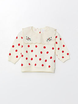 Bebe Yaka Nak??l? K?z Bebek Sweatshirt