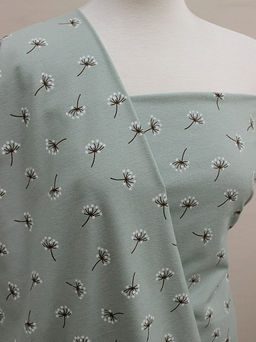 Теплый хлопок Звездочки на веточках цв. винтажная мята-2, ВИД2, ш.1.48м, хлопок-100%, 160гр/м.кв - Купава фото 2