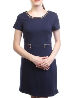 1603 DK. BLUE Платье женское (90% хлопок, 10% полиэстер)