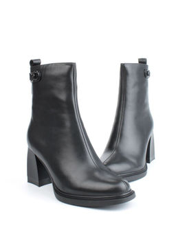 04-M3-1464 BLACK Ботильоны зимние женские (натуральная кожа, натуральный мех)