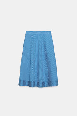 FALDA CAPA RAYAS ZW COLLECTION / Azul / Blanco - Zara фото 4