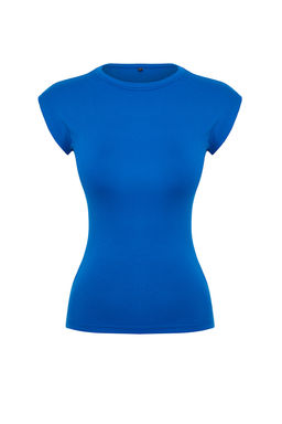 Saks Premium Viskoz/Yumusak Kumas Vucuda Oturan Ay Kol Esnek Orme Bluz TWOSS23BZ00992