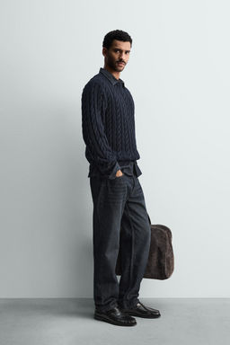 CABLE-KNIT TEXTURED JUMPER