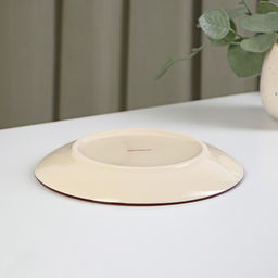 Тарелка керамическая десертная Доляна Морской мир, d=19 см, цвет бордовый фото 3