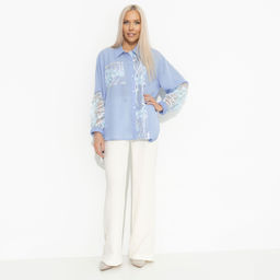 Рубашка комбинированная с вышивкой Смелое решение (fiower) - Charutti фото 6