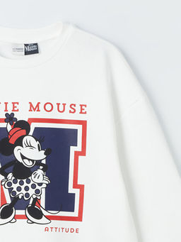 Bisiklet Yaka Minnie Mouse Bask?l? Uzun Kollu K?z ?ocuk Sweatshirt - Waikiki фото 2