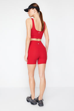 TRENDYOLMILLA K?rm?z? F?rcal? Soft Kumas Ic Bel Cep Detayl? Orme Spor Sort/K?sa Tayt THMSS24TY00020 фото 14