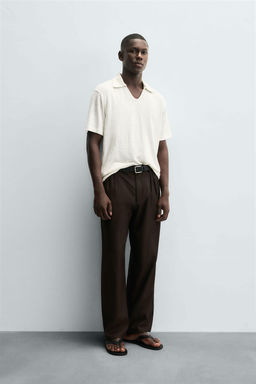 HEMP/VISCOSE KNIT POLO SHIRT - Zara фото 4