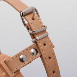 Намордник пластиковый №5 с ошейником из эко кожи ОМ 30 см ДН 11 см ОШ 47-62 см - Пижон фото 3