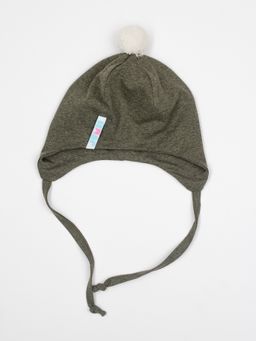 Шапка летняя трикотажная (Зеленый мел) с помпоном БОН-БОН - Jumbi фото 2