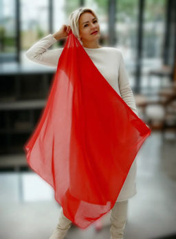 K13593 Платок 90/90 хлопок, вискоза КРАСНЫЙ