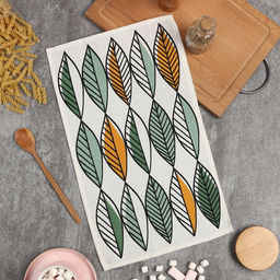 Кухонное полотенце «Доляна. Листья», 28×46 см, 100% хлопок, вафля 160 г/м²