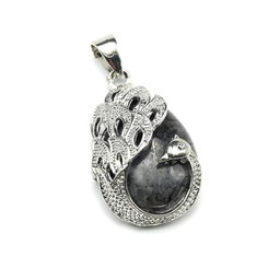 Подвеска с лабрадором (ларвикит) искусственным Птица 20*30мм