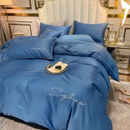 КПБ Mency однотонный с вышивкой MENO001 1.5 спальный