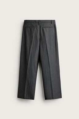 PANTAL?N RELAXED FIT PLIEGUES RAYAS / Gris - Zara фото 7