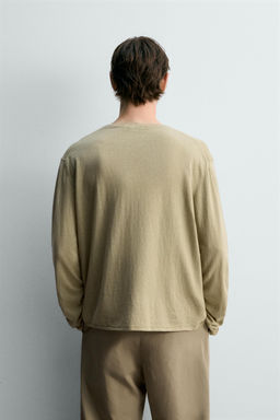 JERSEY LIGERO ALGOD?N - LINO LIMITED EDITION / Verde Salvia - Zara фото 3