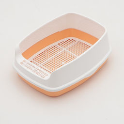 Туалет Айша S с высоким бортом и сеткой, 45 х 35 х 18,5 см, бежевый