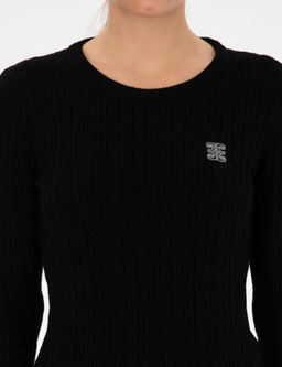 Siyah Slim Fit Basic Kazak