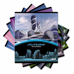 Цена за 5 шт. Тетрадь общая ученическая ErichKrause Future, 48 листов, клетка, глянцевая ламинация_MIX-PACK