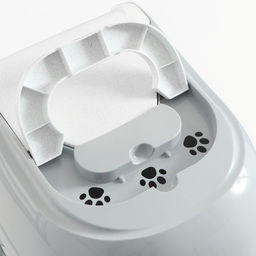 Туалет-домик для кошек закрытый с дверцей 50*38*37 см, серый - Пижон фото 5