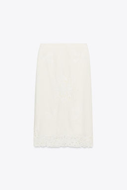 ZW COLLECTION SKIRT WITH CUTWORK EMBROIDERY - Zara фото 2