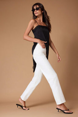 TRENDYOLMILLA Mavi Yuksek Bel Comfort Straight Jeans TWOSS25JE00099  фото 11