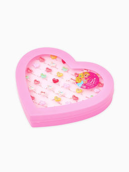 Цена за 36 шт. Кольцо «Выбражулька» тренд, сердце с надписями, б-р, МИКС