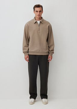 Yar? Fermuarl? Kahverengi Basic Sweatshirt - Mavi фото 2