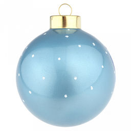Елочная игрушка шар стеклянная д9,5см, голубой металлик, ручная художественная роспись, подарочная упаковка (Россия) - Домашняя мода фото 8