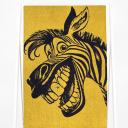 Полотенце махровое 6с102.411ж1 Зебра-пожелание(т.желтый) 67х150см