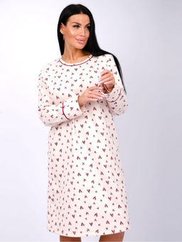 Сорочка Лорейн 2 сердце, футер с начёсом - Малина фото 2