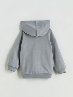Kap??onlu Bask?l? Erkek ?ocuk Sweatshirt