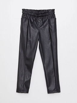 Beli Lastikli Deri G?r?n?ml? K?z ?ocuk Pantolon