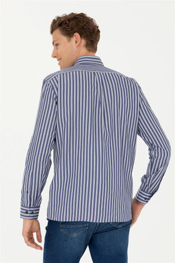 Мужская темно-синяя рубашка с длинным рукавом - U.s. polo assn фото 5