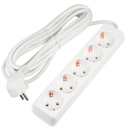 S-GCU5-5 WHITE Удлинитель серии Ultra, шнур 5м., 5 гнезд, 16A, с/з. Белый. TM Uniel