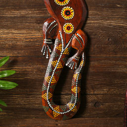 Панно настенное Геккон с цветочным узором дерево 1x12x50 см - Simaland фото 4