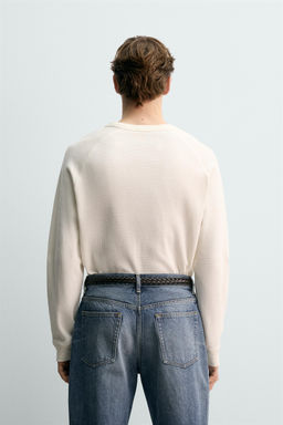 AARON LEVINE X ZARA WAFFLE-KNIT TEXTURE T-SHIRT  фото 11