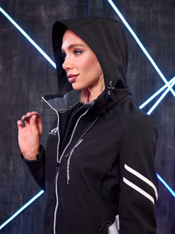 Женская мембранная куртка виндстоппер на флисе Azimuth Заря 124/23982_704 Черный  фото 23