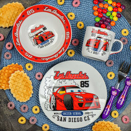 Набор детский 3пр Болид (тарелка 17,5см, салатник 15см, кружка 230мл) под/уп C623# (350703) /DANIKS/  фото 8