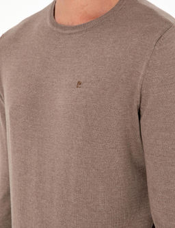 Vizon Melanj Slim Fit Bisiklet Yaka Basic Triko Kazak - Pierre cardin фото 7
