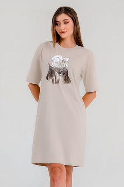 Арт. 4145 Туника женская 44-54(6 шт) Цвет:бежевый