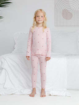 К 1618/холодный розовый,милые сердечки пижама для дев